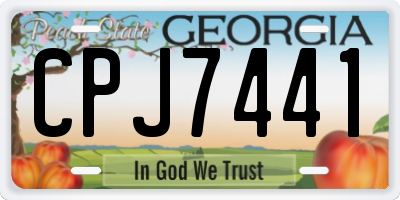GA license plate CPJ7441
