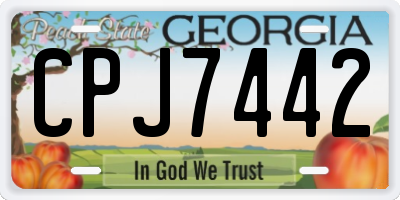 GA license plate CPJ7442
