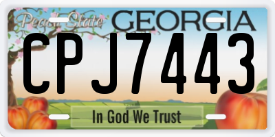 GA license plate CPJ7443
