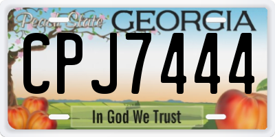 GA license plate CPJ7444