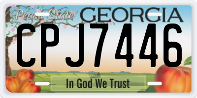 GA license plate CPJ7446
