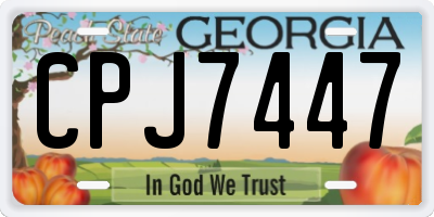 GA license plate CPJ7447