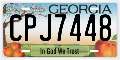 GA license plate CPJ7448