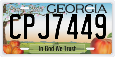 GA license plate CPJ7449