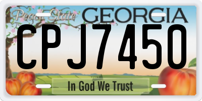GA license plate CPJ7450