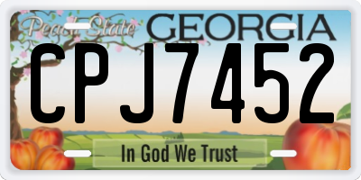 GA license plate CPJ7452