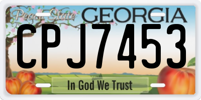 GA license plate CPJ7453