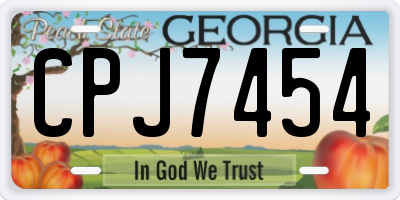 GA license plate CPJ7454