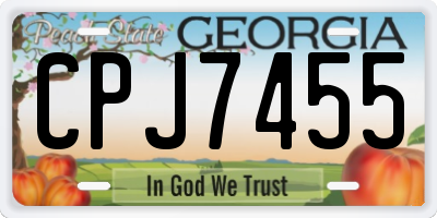 GA license plate CPJ7455