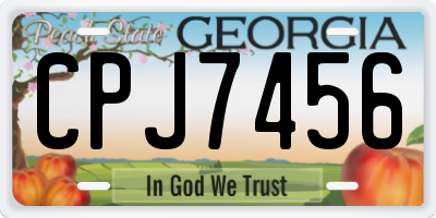 GA license plate CPJ7456