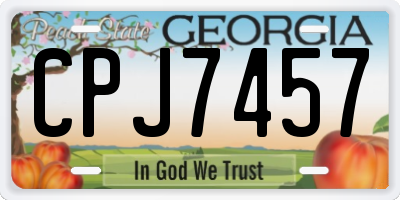 GA license plate CPJ7457