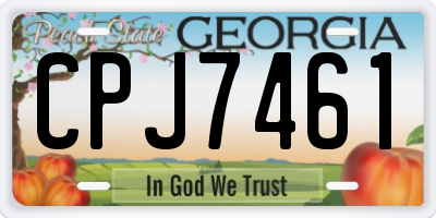 GA license plate CPJ7461