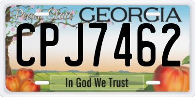 GA license plate CPJ7462