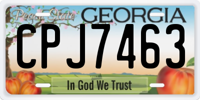 GA license plate CPJ7463