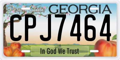 GA license plate CPJ7464