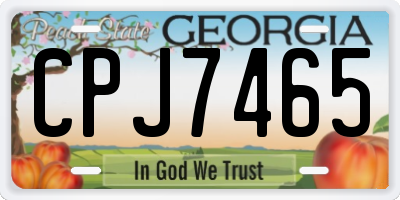 GA license plate CPJ7465