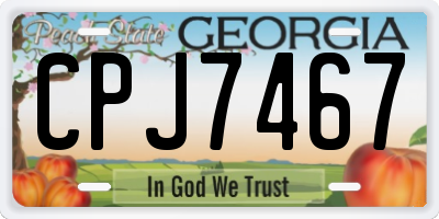 GA license plate CPJ7467