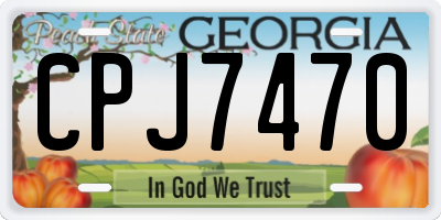 GA license plate CPJ7470