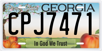 GA license plate CPJ7471
