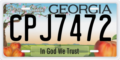 GA license plate CPJ7472