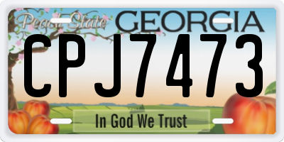 GA license plate CPJ7473