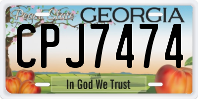 GA license plate CPJ7474