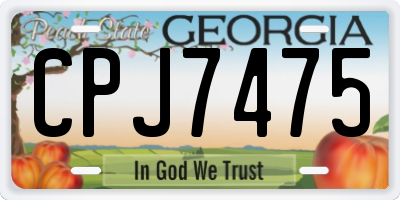 GA license plate CPJ7475
