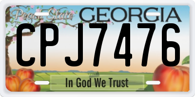 GA license plate CPJ7476