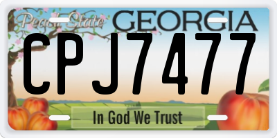 GA license plate CPJ7477