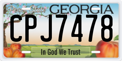 GA license plate CPJ7478