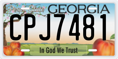GA license plate CPJ7481