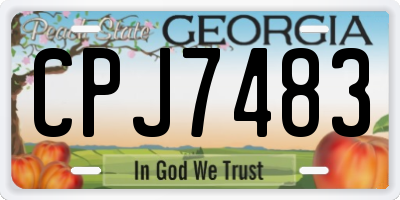 GA license plate CPJ7483
