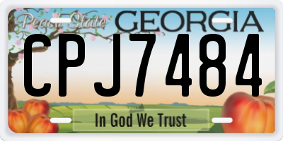 GA license plate CPJ7484