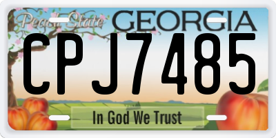 GA license plate CPJ7485