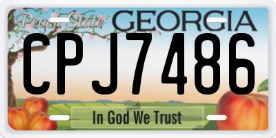 GA license plate CPJ7486