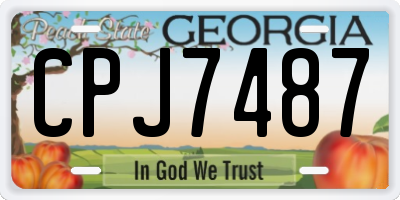 GA license plate CPJ7487