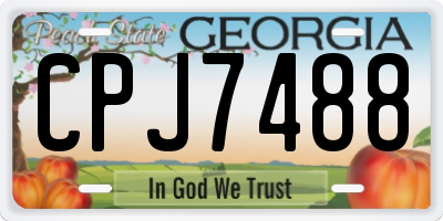 GA license plate CPJ7488