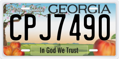 GA license plate CPJ7490