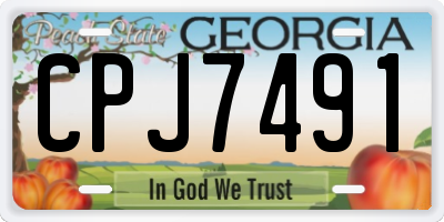 GA license plate CPJ7491
