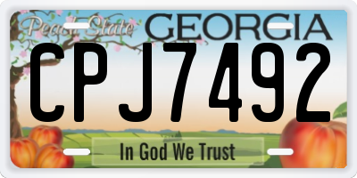 GA license plate CPJ7492