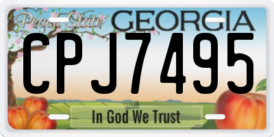 GA license plate CPJ7495