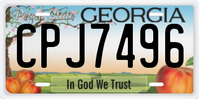 GA license plate CPJ7496