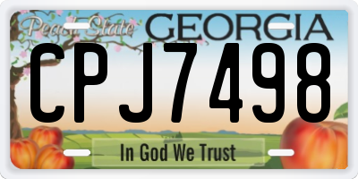 GA license plate CPJ7498