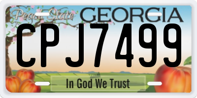 GA license plate CPJ7499