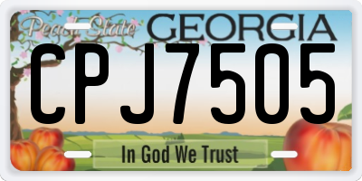 GA license plate CPJ7505