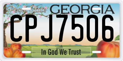 GA license plate CPJ7506