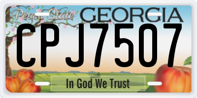 GA license plate CPJ7507