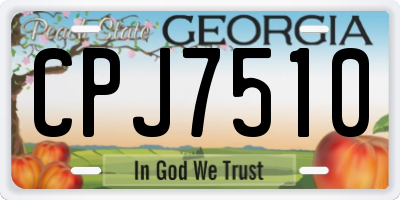 GA license plate CPJ7510
