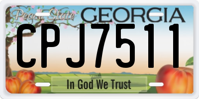 GA license plate CPJ7511