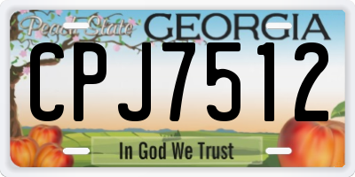 GA license plate CPJ7512